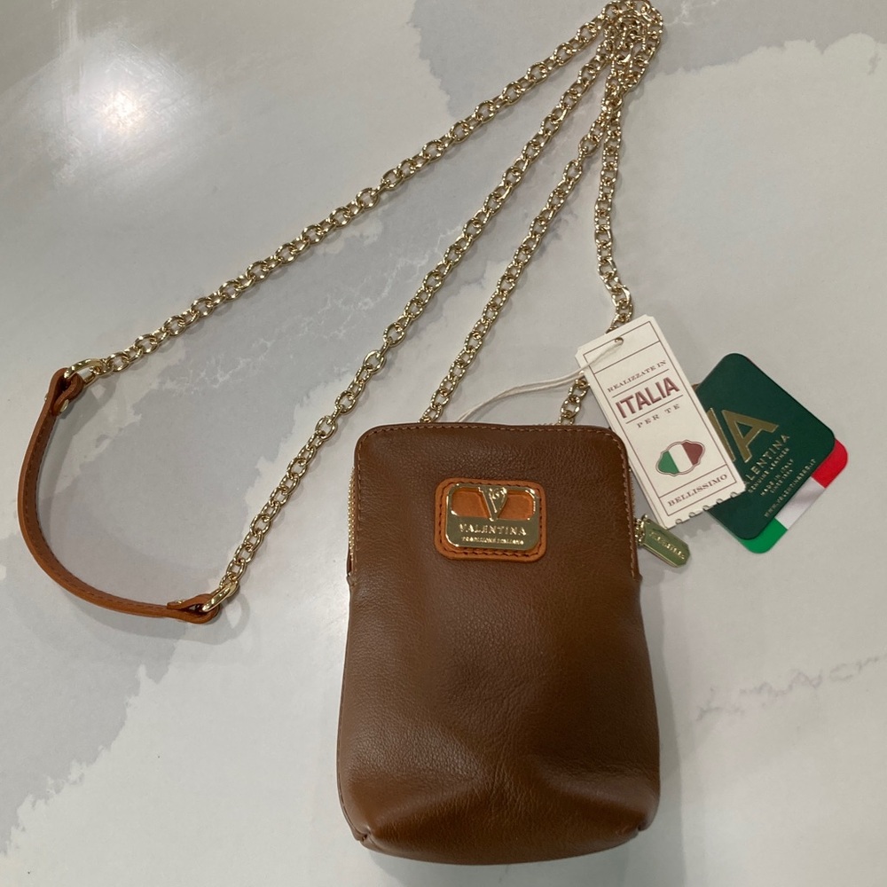 NWT VALENTINA LEATHER CROSSBODY SHOULDER BAG PHONE CASE PURSE